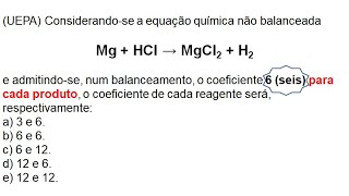 BALANCEAMENTO DE REAÇÕES QUÍMICAS POR TENTATIVAEXERCÍCIO 01 [upl. by Matty357]