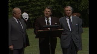 President Reagans Arrival at Williamsburg Economic Summit on May 2728 1983 [upl. by Westley]