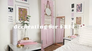 Decorating a room for FREE 🏡 Bedroom makeover on a budget 2019 [upl. by Jeniffer]