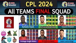 CPL 2024 all teams squad  CPL 2024 schedule  CPL 2024 squad  Caribbean Premier League 2024 squad [upl. by Aikrahs29]