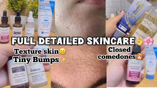 How to Treat ComedonesTiny BumpsMilia👩🏻‍⚕️Full Detail Skincare routine🌸 [upl. by Vallie187]