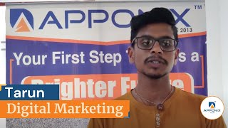 Testimonial By Tarun on Digital Marketing at Apponix Technologies [upl. by Rosaline661]