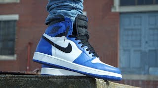 AIR JORDAN 1 quotGAME ROYALquot REVIEW amp ON FEET [upl. by Eelirrem893]