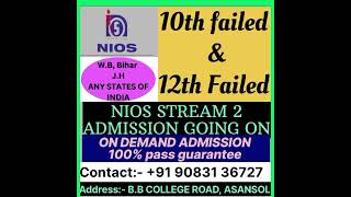 NIOS ON DEMAND NIOS STREAM 2 NIOS ADMISSION [upl. by Aurelie641]