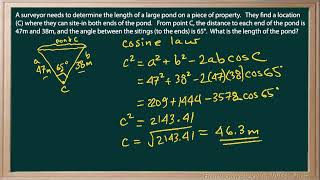 WCLN  Math  COS LAW  EX1 [upl. by Seagrave780]