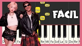 ROSÉ amp Bruno Mars  APT  EASY PIANO TUTORIAL  TUTORIAL DE PIANO FÁCIL [upl. by Buddy]