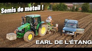 😎SEMIS DE MÉTEIL 2024 au dechaumeur amazone  JOHN DEERE 6110M 🤩a LEARL de létang [upl. by Pros189]