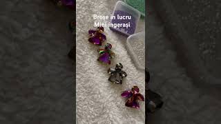 Mini ingerași în lucru Broșe cusute manual cu cristale și mărgele embroiderybrooch jewelry [upl. by Asyram]