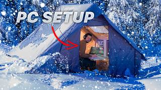 Overnight Blizzard Camping with a PC Setup [upl. by Sinnal345]