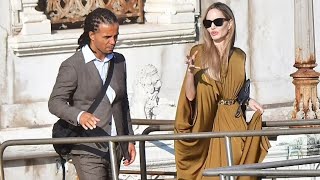 Angelina Jolie’s New Man Revealed in Venice  Do You Know His Famous Sister [upl. by Aiuqram539]