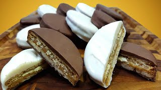 ALFAJOR DE DOCE DE LEITE PERFEITO  2 SABORES  CHOCOLATE BRANCO E AO LEITE  SÓ 3 INGREDIENTES [upl. by Grannie]