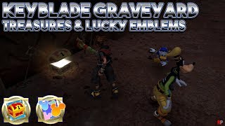 Kingdom Hearts 3  Keyblade Graveyard All Lucky Emblems amp Treasures [upl. by Bartley414]