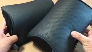 Unboxing Aukee Car Headrest Pillow with Genuine Leather Memory Foam [upl. by Nojed957]