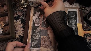 ASMR ✦ astronomy theme journal fireplace ambiencerelaxing collage and paper sounds asmr to sleep [upl. by Zitvaa]