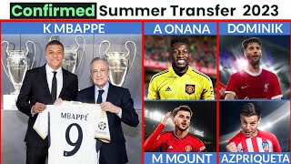 ALL LATEST CONFIRMED TRANSFERS NEWS SUMMER 2023MOUNT TO MANCHESTER UNITED MBAPPE TO REAL MADRID 🔥 [upl. by Battista]