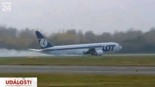 Emergency landing  LOT at Warsaw Airport  Boeing 767 [upl. by Hanako]