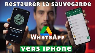 Sauvegarder WhatsApp et Récupérer la sauvegarde WhatsApp Google Drive sur iPhone [upl. by Haggai]