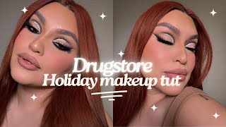 DRUGSTORE HOLIDAY GLAM TUTORIAL 2023 [upl. by Clapp]