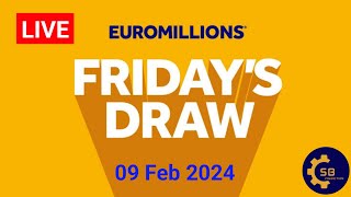 The National Lottery Euromillions Draw Live Friday 09 February 2024  Euromillions Draw Live [upl. by Missak967]