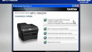 Win7  Configurer mon centre multifonction Brother avec un routeur sécurisé MFC7860DW [upl. by Nomannic]