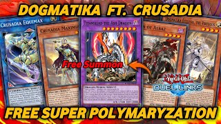 DOGMATIKA FT CRUSADIA BEST GAMEPLAY NEW DECK DUEL LINKS YUGIOH DUEL LINKS [upl. by Aretse395]