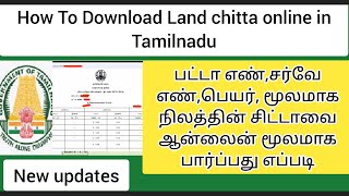 How To Download Land pattachitta online in Tamilnadu  chitta patta [upl. by Enelahs]