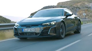 New Audi etron GT amp RS etron GT 2021  CRAZY engine sound and driving [upl. by Ahsoik542]