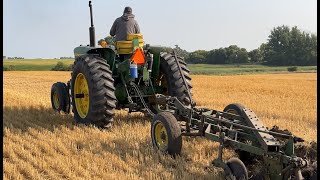 1969 John Deere 4020 Plowing strike out Hitterdal MN 2023 [upl. by Ahsuatal]