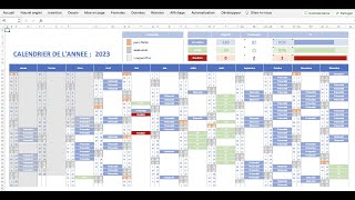 Créer un calendrier dynamique annuel 2 complexe mais complet  Tuto Excel [upl. by Unity]