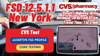 Tesla FSD Supervised v12511 CVS Test  ASSERTIVE FSD Driving Profile [upl. by Ayatan]