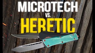 Microtech vs Heretic Vader vs Luke Unsheathed  The FatherSon OTF Knife Battle [upl. by Ytinav]