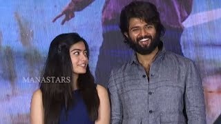 Vijay Devarakonda and Rashmika Exclusive Fun Visuals  Dear Comrade Trailer Launch  Manastars [upl. by Adnahc]