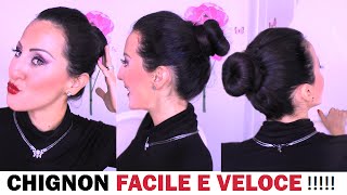 TUTORIAL CAPELLI CHIGNON PERFETTO in 3 MINUTI FACILISSIMO [upl. by Roxana]