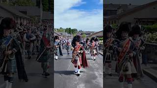 Massed pipeband marchingbands street parade to 2024 Dufftown highlandgames in scotland shorts [upl. by Anek363]