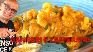 SPAGHETTI CREMOSI GAMBERI e ZAFFERANO ricetta pasta gamberetti e zafferano cremosi [upl. by Krystle861]