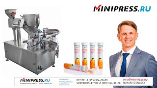 Automatische Maschine zum Gruppenverpacken von Tabletten in Tuben GR40 Minipressru [upl. by Senior]