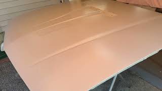 EASTWOOD HIGH BUILD ROLL ON PRIMER 2K URETHANE ON CAMARO HOOD [upl. by Katlin]