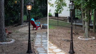 Royal Bulb Solar Lamp Post  Single Lamp Brushed Bronze Finish  Solar Light for Any Outdoor Setting [upl. by Leventhal]