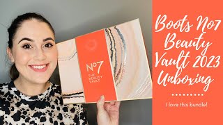 BOOTS NO7 BEAUTY VAULT 2023 UNBOXING [upl. by Annirtak]