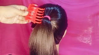 Simple And Easy Clutcher Juda Bun Hairstyle  Simple Hairstyle  BARNAS MAKEOVER [upl. by Neiviv]