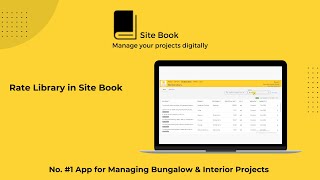 Site Book Rate Library in Site Book [upl. by Sirap]