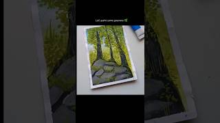 😱😱Easy Forest drawing ✨🌿drawing forest painting easy art aesthetic shorts [upl. by Okiruy122]