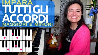 TUTTI GLI ACCORDI AL PIANOFORTE TUTORIAL GRATUITO LEZ 1 [upl. by Enalahs]