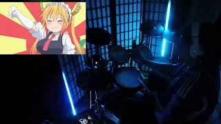 Miss Kobayashi Dragon Maid Opening  Blue Sky Rhapsody  Drum Cover [upl. by Leirej]