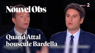 Débat sur France 2  trois moments où Jordan Bardella sest fait bousculer par Gabriel Attal [upl. by Ericksen]