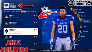 How to MAX OUT ABILITIES and Become a 99 Overall Player in College Football 25 Road to Glory [upl. by Aicertap]