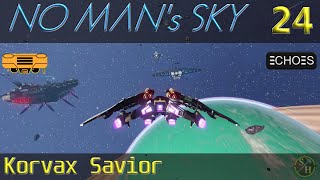 No Mans Sky Survival S3 – EP24 Korvax Savior and Defeating Dreadnought Freighter [upl. by Anahsahs]