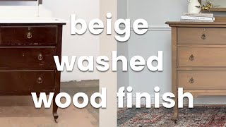 Unbelievable Transformation of an ANTIQUE DRESSER  How to BEIGE WASH your wood furniture [upl. by Hilton]