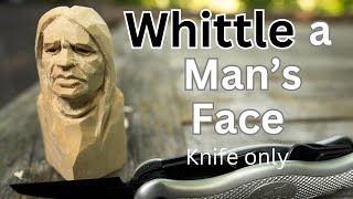 How to Carve a Man’s Face in Wood Step by Step [upl. by Rfinnej]