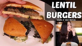 LENTIL BURGER RECIPE  easy vegan burgers [upl. by Nissa]